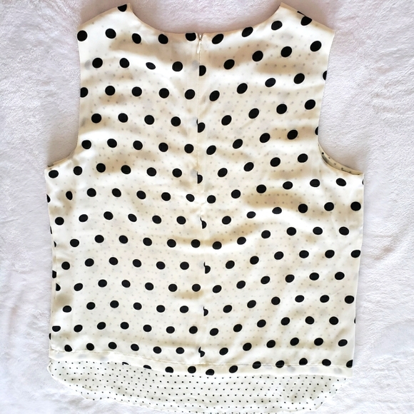 Rose + Olive Sleeveless Polka Dot Blouse - Picture 9 of 12